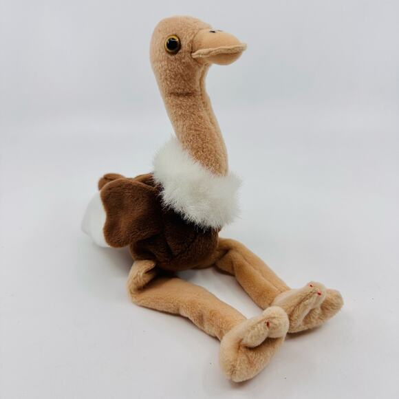 1977 Stretch The Ostrich (Rare PVC Pellets) Beanie Baby Tag...